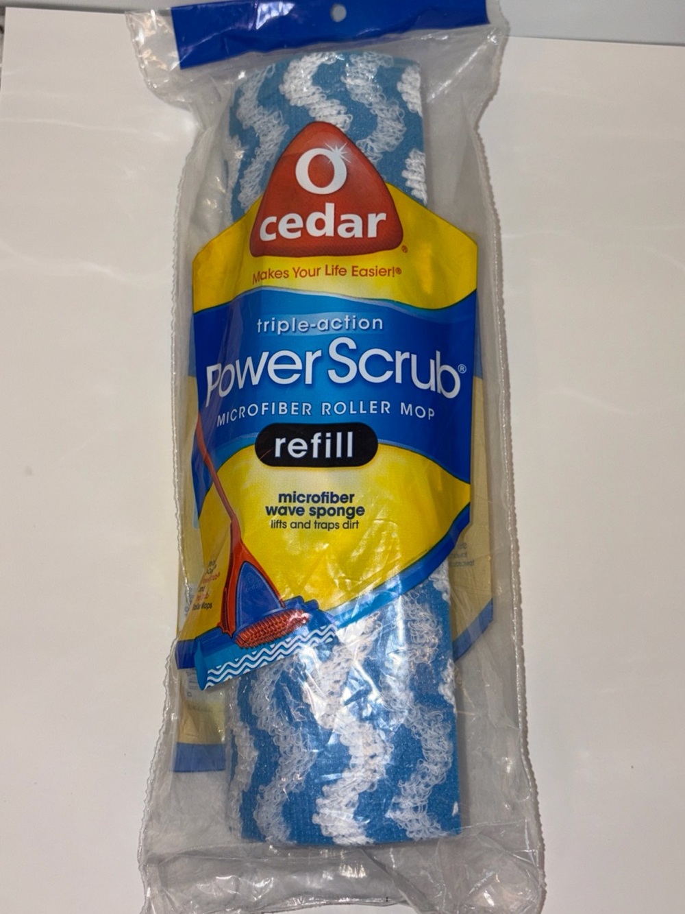 O-Cedar Power Scrub Mop Head Replacement Refill New Sealed Packaging Microfiber